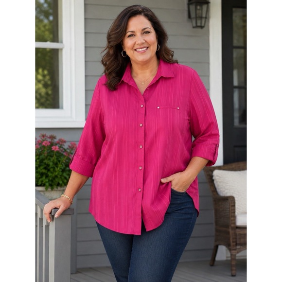 Allison Daley Tops - Allison Daley Women's Pink Blouse 18 W Pretty Color